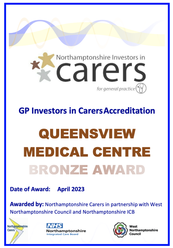 carers bronze award certificate